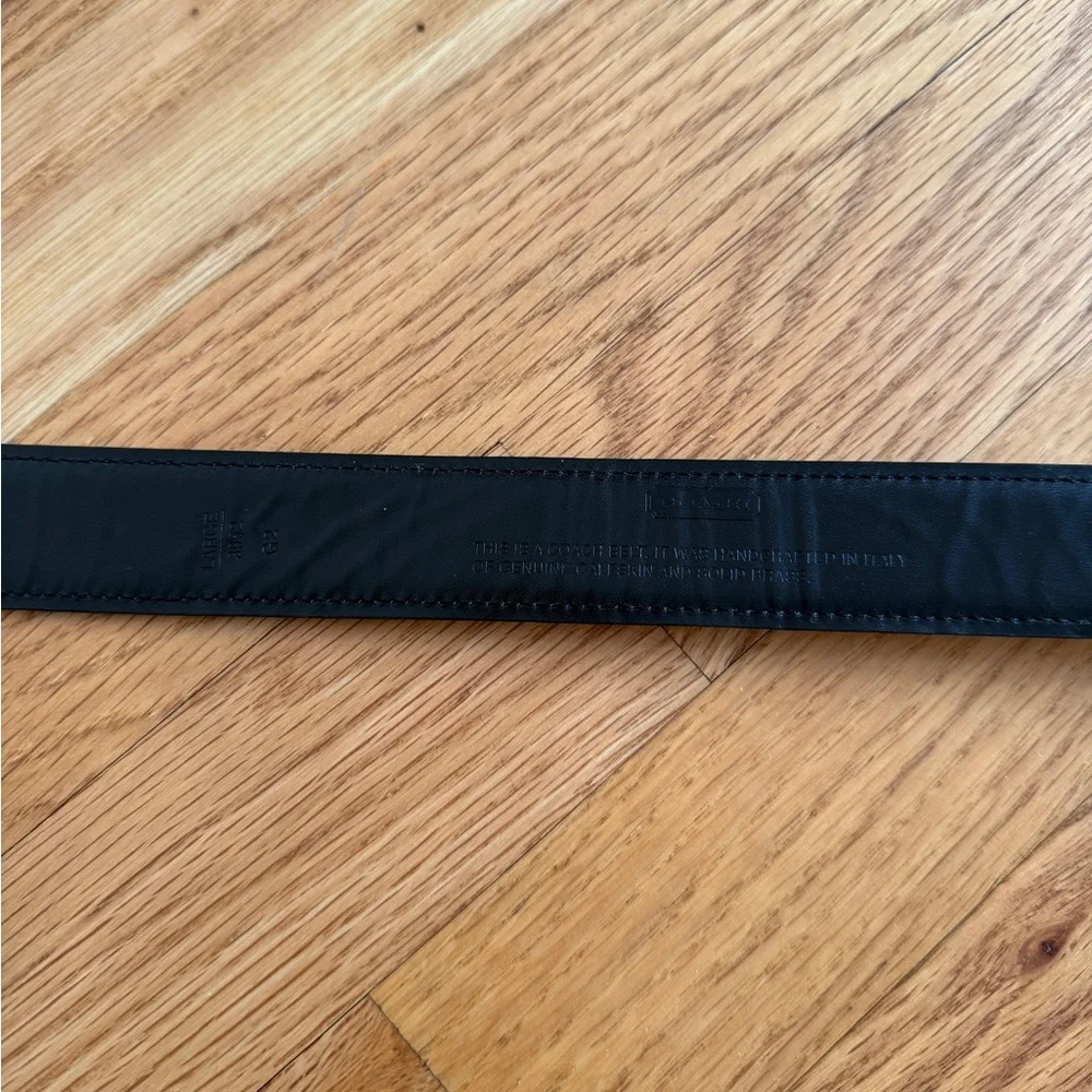 Coach belt size large black silver hoop
